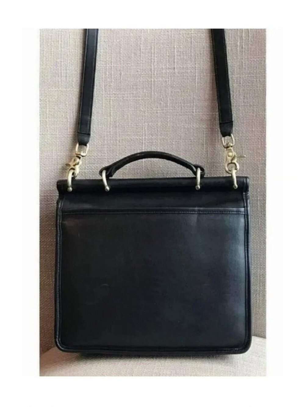 Coach Vintage Willis Black Leather Crossbody Top Handle Satchel Purse - Picture 6 of 9
